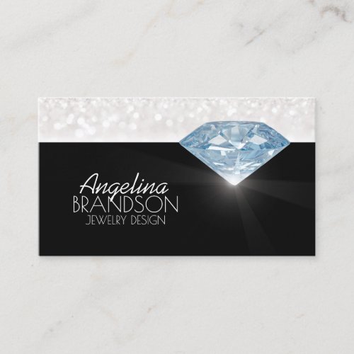 Clear Diamond Jewelry Designer Black Card