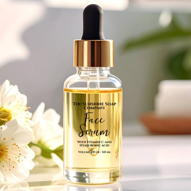 Clear Face Serum Label Black Text (Creator Uploaded)