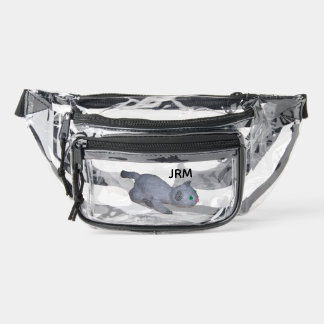 Clear Fanny Pack - Kitten with Initials