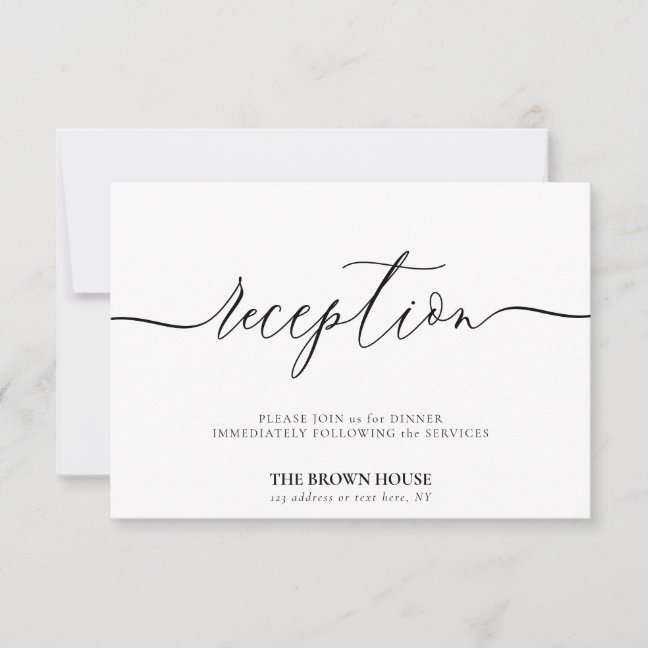 Clear Formal Wedding after dinner reception Invitation