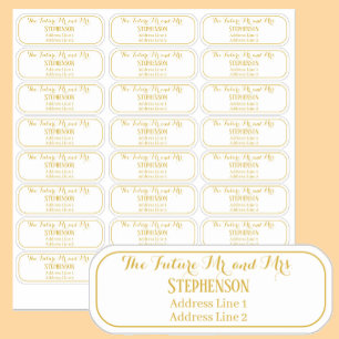Clear Future Mr and Mrs Gold Print Return Address Sticker