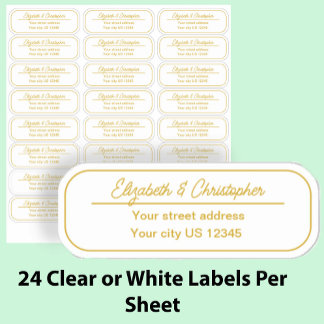 Clear Gold Return Address Custom Transparent Label