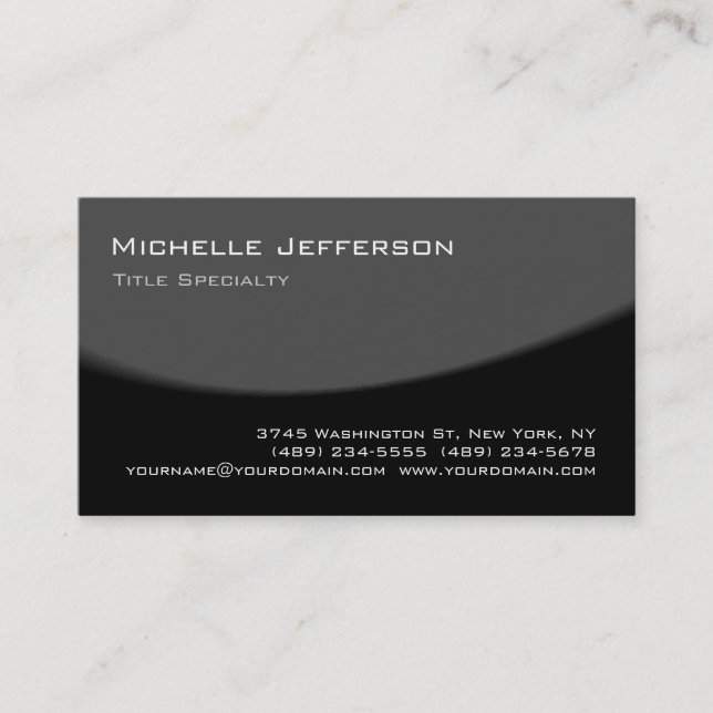 Clear Gray Black Pattern Trendy Business Card (Front)