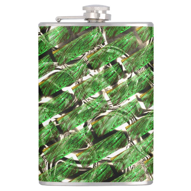 Clear green wall effect and whitish bubbles? flask (Front)