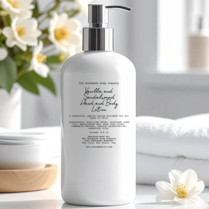 Clear Handwritten Look Cosmetics Bottle Label