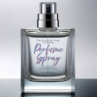 Clear Holographic Glitter Perfume Spray Label