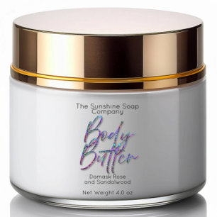 Clear Holographic Glitter Script Body Butter Label