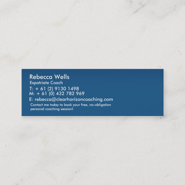 Clear_hORIZON_temp Mini Business Card (Front)