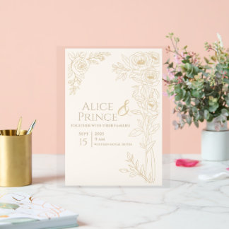 Clear Invitation Wedding Editable Acrylic Sign