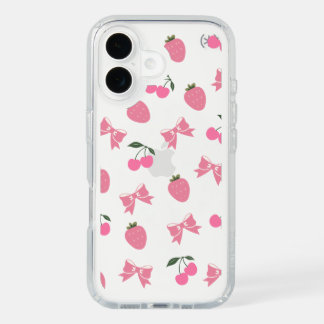 Clear Iphone case with Bows and Cherries 