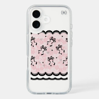 Clear Iphone Case with elegant lace and bow Design