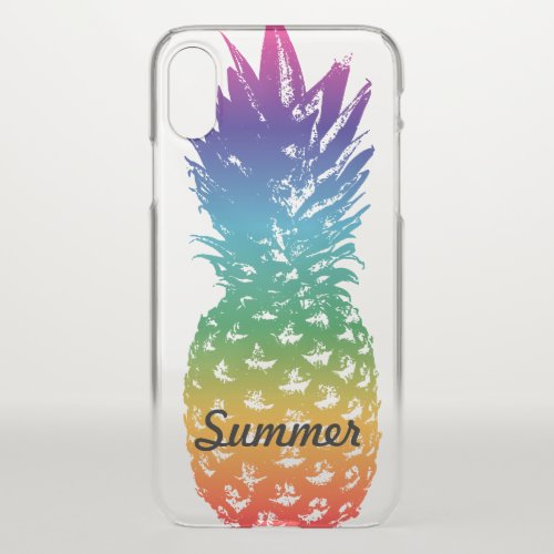 Clear iPhone X pineapple case with custom name
