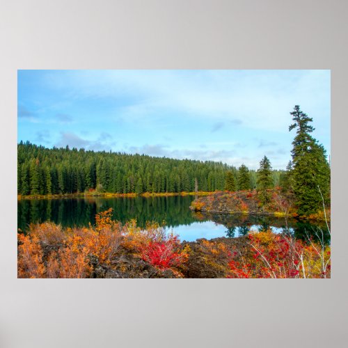 Clear Lake Oregon Autumn Poster