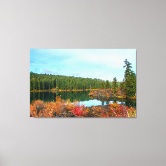 Clear Lake Oregon Autumn Stretched Canvas Print