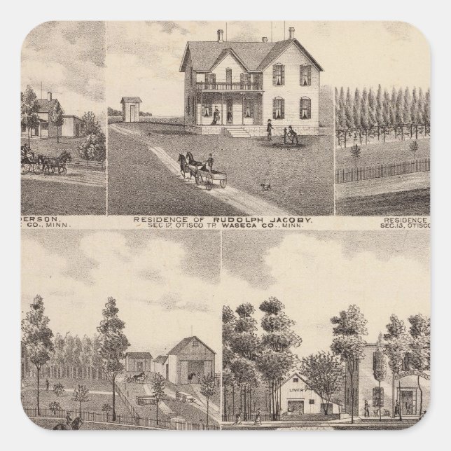 Clear Lake, Waseca, Minnesota Square Sticker (Front)