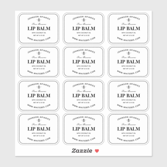 Clear Lip Beeswax Balm Labels (Sheet)