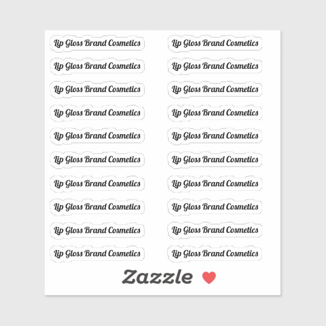Clear Lip Gloss Tube Label (Sheet)