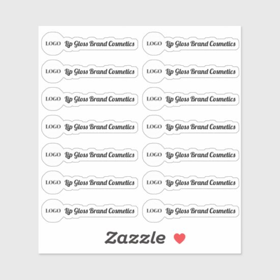 Clear Lip Gloss Tube Logo Label