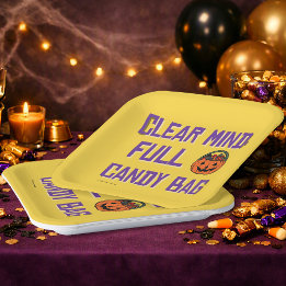 Clear Mind, Full Candy Bag | Halloween Sober Party Paper Plates