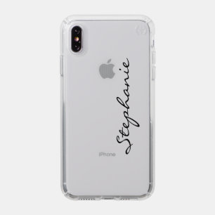 Clear Minimalist Cursive Name or Monogram Speck iPhone XS Max Case