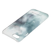 Clear monogram name watercolor hipster blue nautic uncommon iPhone case (Top)