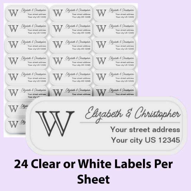 Clear Monogram Return Address Custom Transparent  Sticker (Creator Uploaded)