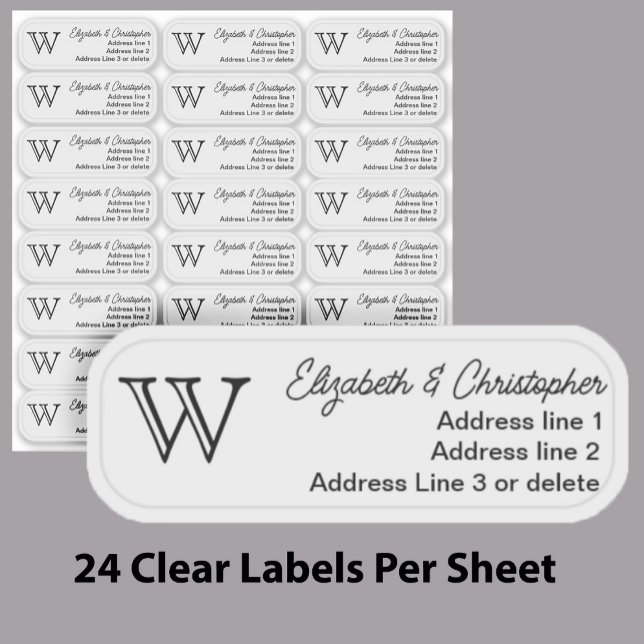 Clear Monogram Return Address Custom Transparent  Sticker (Creator Uploaded)