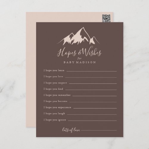 Clear Mountain Baby Shower Hopes  Wishes Card