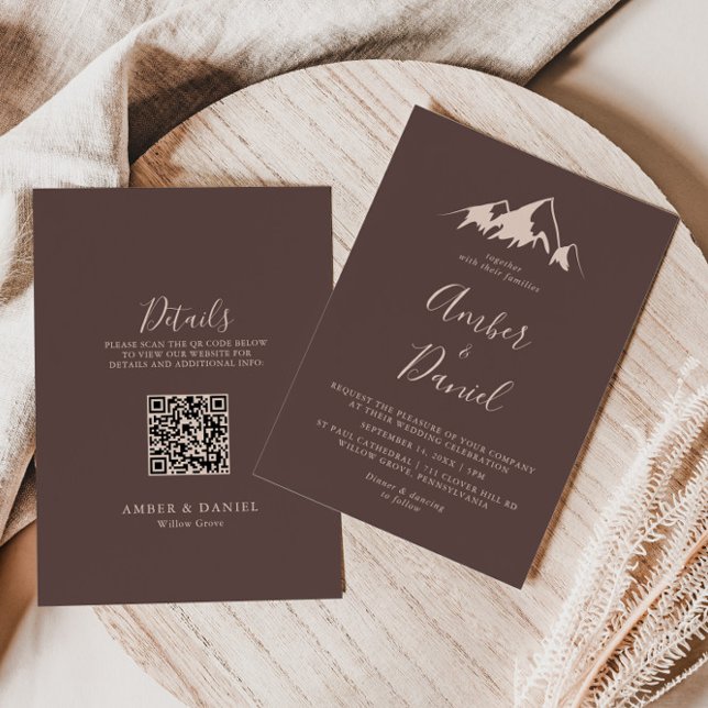 Clear Mountain Boho Back and Front Wedding  Invitation (Creator Uploaded)