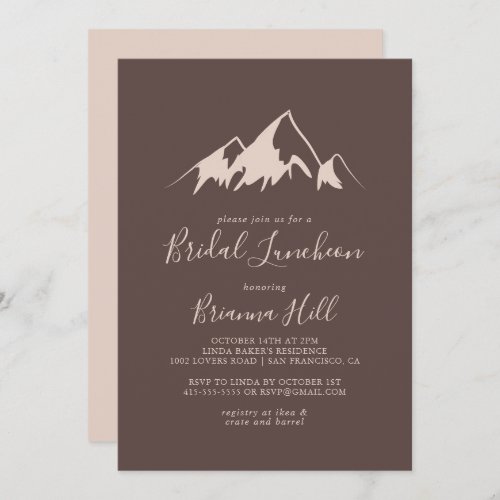 Clear Mountain Bridal Luncheon Bridal Shower Invitation