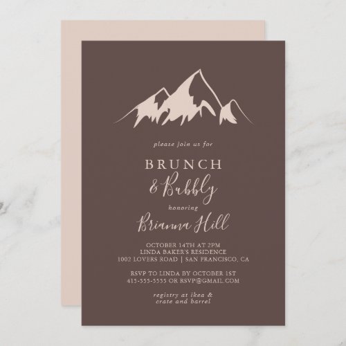 Clear Mountain Brunch and Bubbly Bridal Shower Invitation