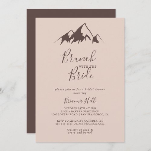 Clear Mountain Brunch with the Bride Shower Invitation