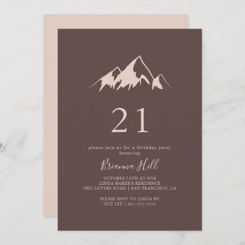 Clear Mountain Country 21st Birthday Party Invitation
