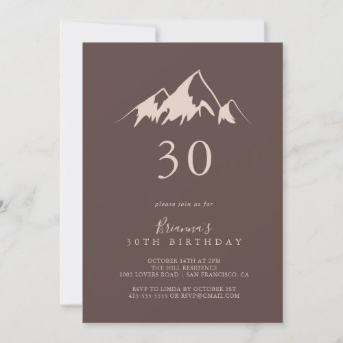 Clear Mountain Country 30th Birthday Party Invitation
