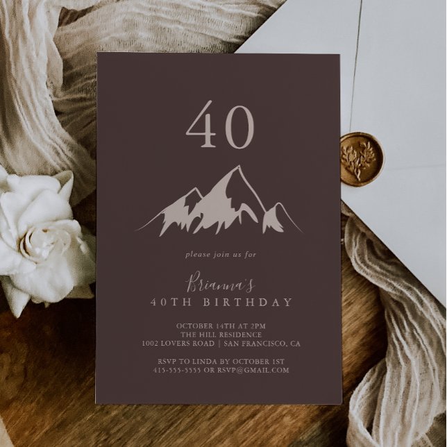 Clear Mountain Country 40th Birthday Party Invitation (Creator Uploaded)