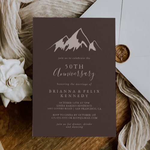 Clear Mountain Country 50th Wedding Anniversary Invitation