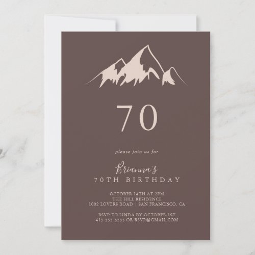 Clear Mountain Country 70th Birthday Party Invitation