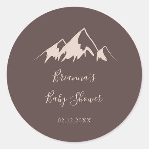 Clear Mountain Country Baby Shower Favor Classic Round Sticker