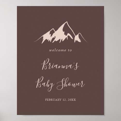 Clear Mountain Country Baby Shower Welcome Poster