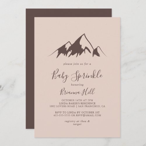 Clear Mountain Country Baby Sprinkle Invitation