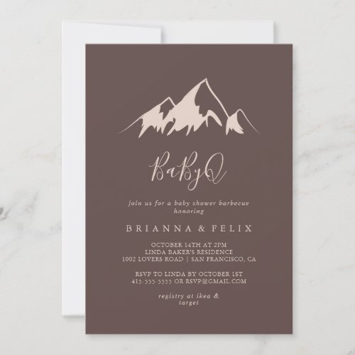Clear Mountain Country BabyQ Baby Shower Barbecue Invitation