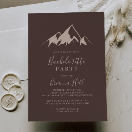 Clear Mountain Country Bachelorette Party Invitation