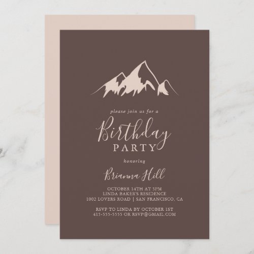 Clear Mountain Country Birthday Party Invitation
