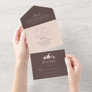 Clear Mountain Country Boho Wedding All In One Invitation