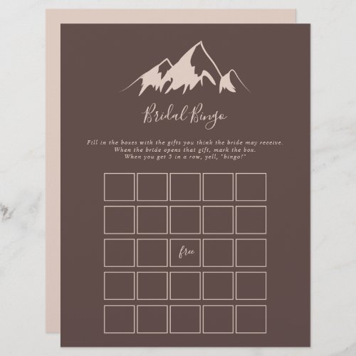 Clear Mountain Country Bridal Bingo Game