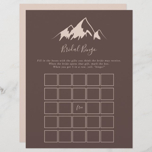 Clear Mountain Country Bridal Bingo Game (Front/Back)