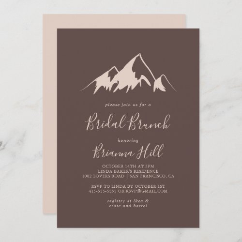 Clear Mountain Country Bridal Brunch Bridal Shower Invitation