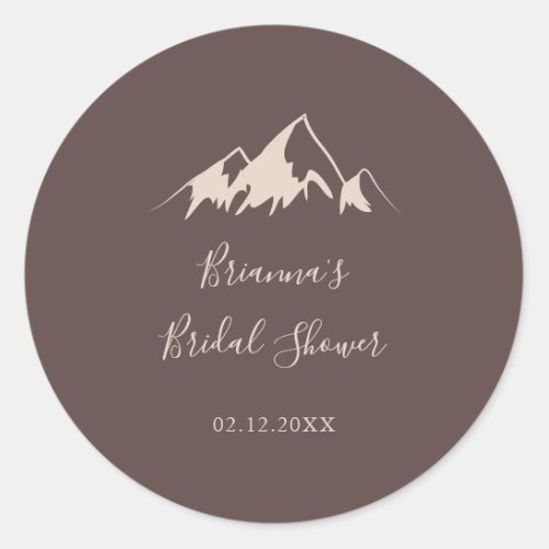Clear Mountain Country Bridal Shower Favor Classic Round Sticker