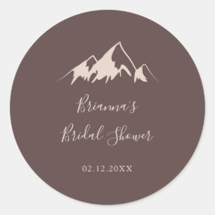 Clear Mountain Country Bridal Shower Favor Classic Round Sticker