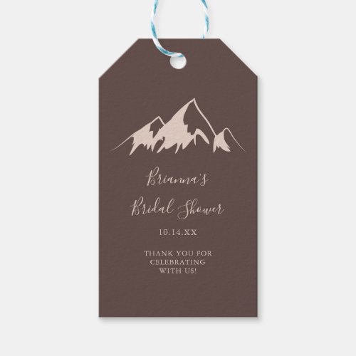 Clear Mountain Country Bridal Shower Gift Tags